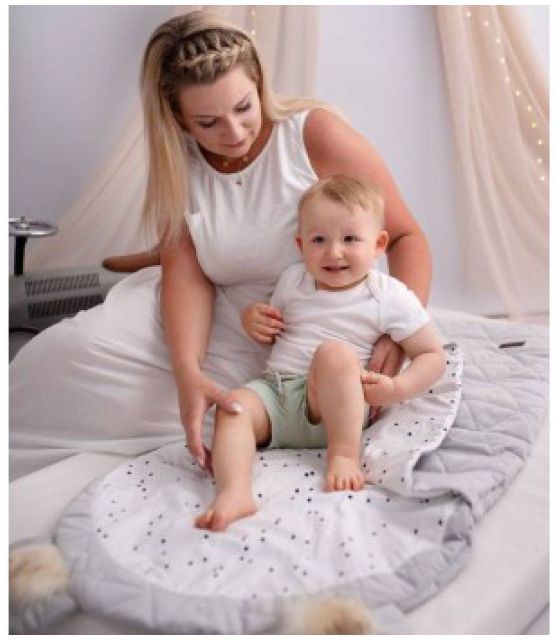 Śpiworek do spania Sleepover Triangles Light Grey – jasnoszary śpiworek dziecięcy z tkaniny Minky i bawełny w wzór trójkątów