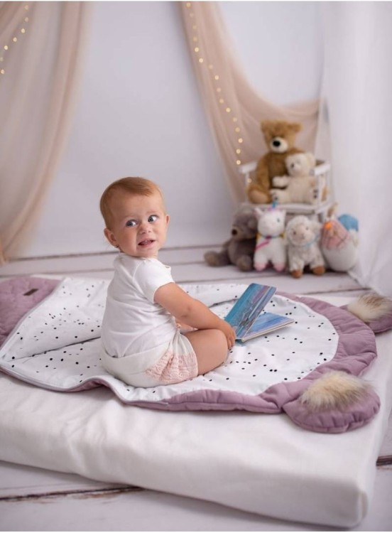 Śpiworek do spania Sleepover Light Heather Bees – śpiworek dziecięcy z motywem pszczółek, bawełna i Minky