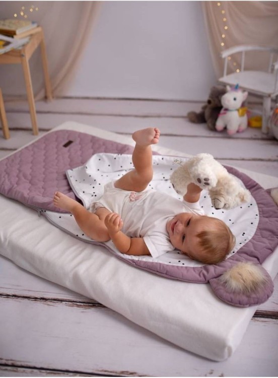 Śpiworek do spania Sleepover Light Heather Bees – śpiworek dziecięcy z motywem pszczółek, bawełna i Minky