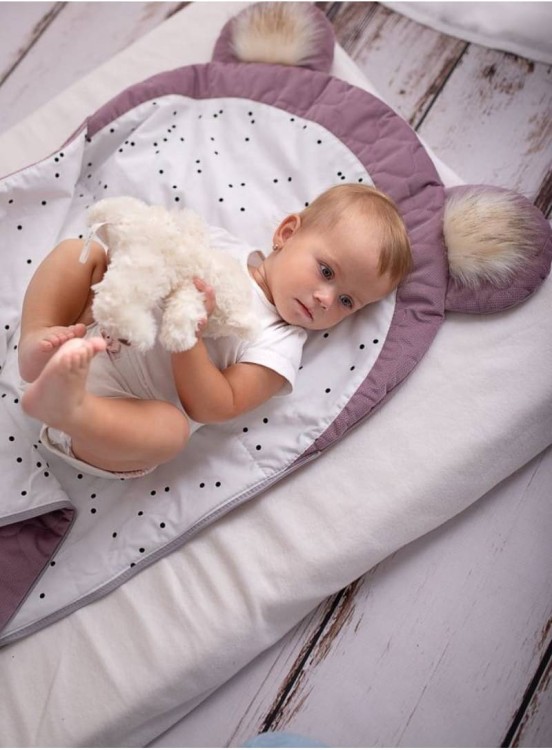 Śpiworek do spania Sleepover Light Heather Bees – śpiworek dziecięcy z motywem pszczółek, bawełna i Minky