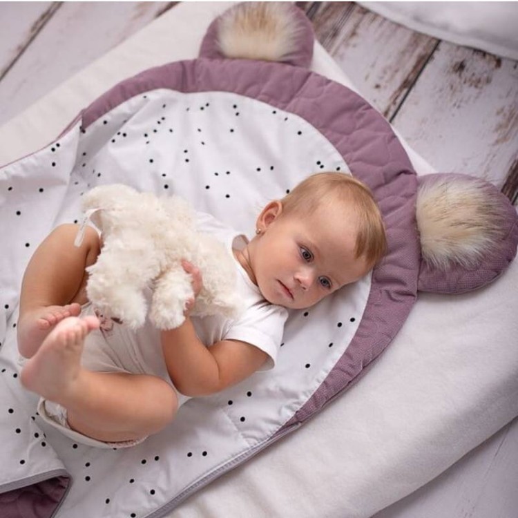 Śpiworek do spania Sleepover Light Heather Bees – śpiworek dziecięcy z motywem pszczółek, bawełna i Minky