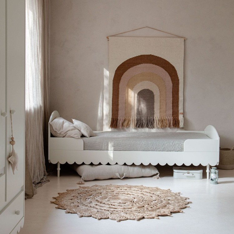 Łóżko drewniane 90x200cm Babushka Białe