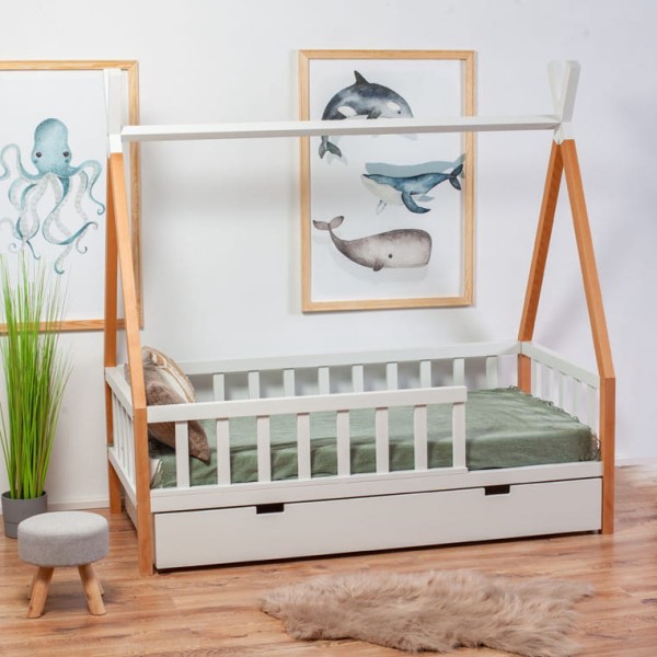 Tipi Drewniane Łóżko dla dziecka DOMEK MONTESSORI