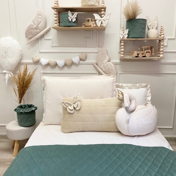 Pikowana narzuta Velvet Butelkowa Zieleń