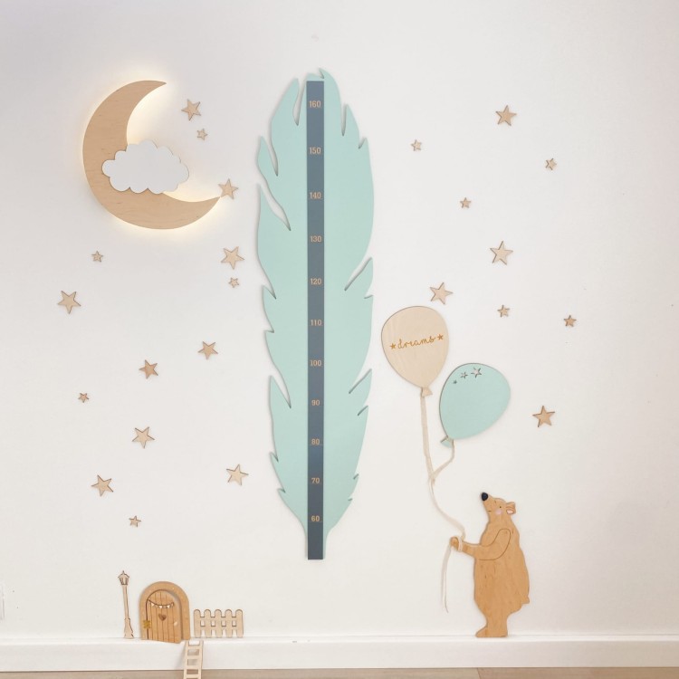 Miś Tedi S naturalna drewniana dekoracja ścienna do pokoju dziecka