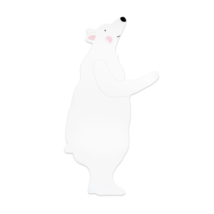 Miś Tedi Polarny Mini S drewniana dekoracja ścienna do pokoju dziecka