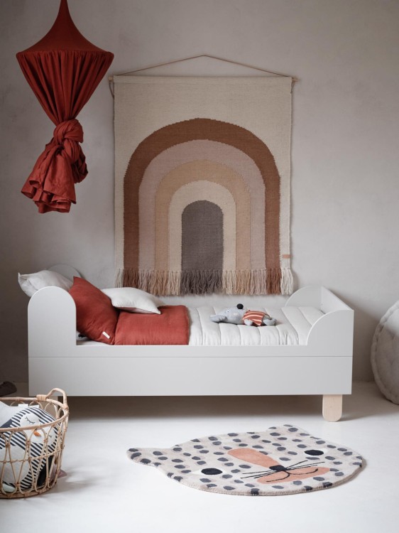 Drewniane łóżko dla dzieci 80 x 200 cm Basic kaszmir