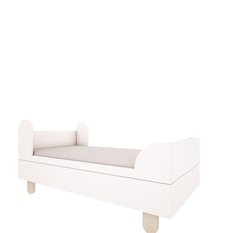 Drewniane łóżko dla dzieci 80 x 160 cm Basic białe