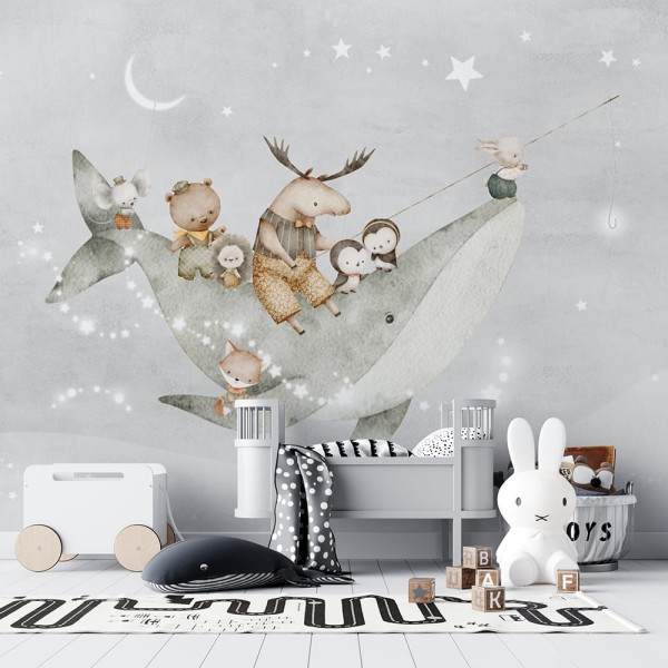 Tapeta do pokoju dziecka z motywem kosmosu i gwiazd – W stronę gwiazd wyprawa 2