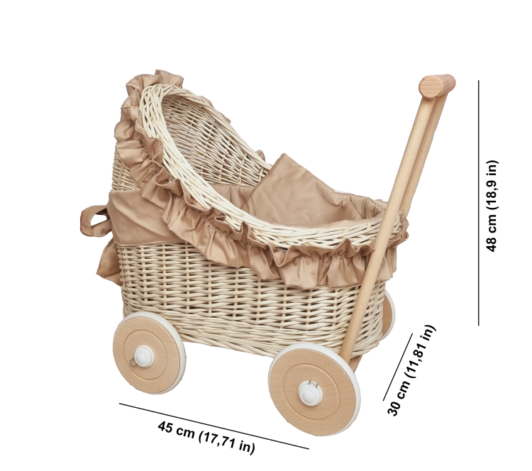 Wózek dla lalek pchacz ecru_falbana beżowa 2 białe tło wymiary.png