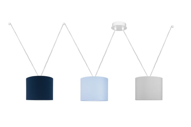 Lampa wisząca dla dzieci VVV Mini – trzy abażury w różnych kolorach