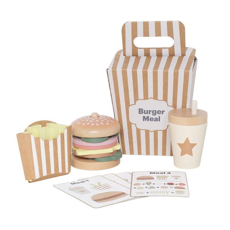 Drewniany hamburger Jabadabado w opakowaniu na wynos