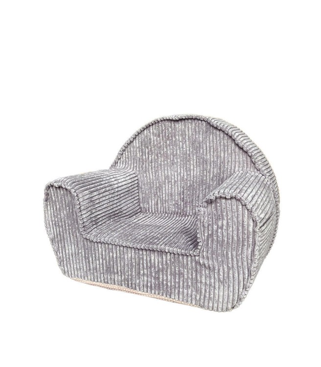 Fotel dziecięcy Blueberry Grey sztruksowe siedzisko dla malucha