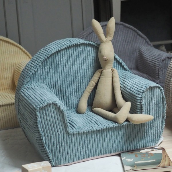 sztruksowy fotelik dziecięcy miękkie siedzisko dla malucha