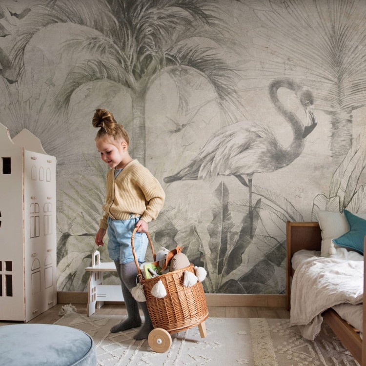 tapeta dla dziecka malumi flaming Exotic Flamingo - Tropikalna