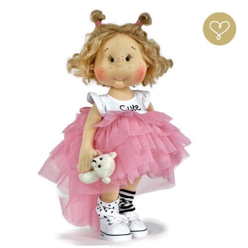 Szmaciana lalka dla dzieci Anastazja Lullu Dolls – ręcznie szyta lalka z włosami z alpaki