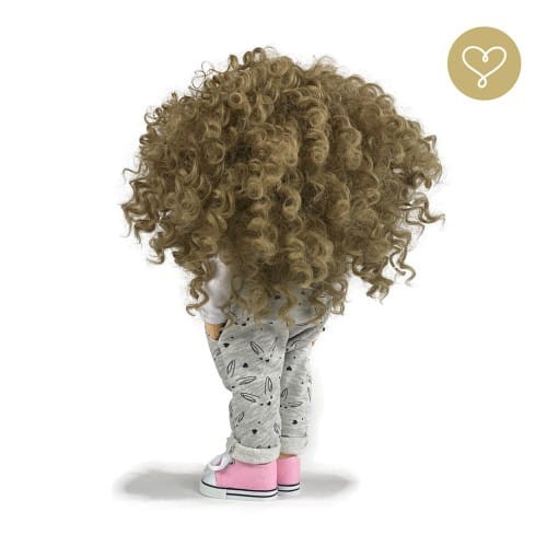 Lalka Nina w sukience – ręcznie szyta lalka z maskotką zajączkiem