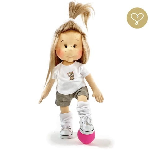 Ręcznie robiona lalka Coco z naturalnymi włosami alpaki