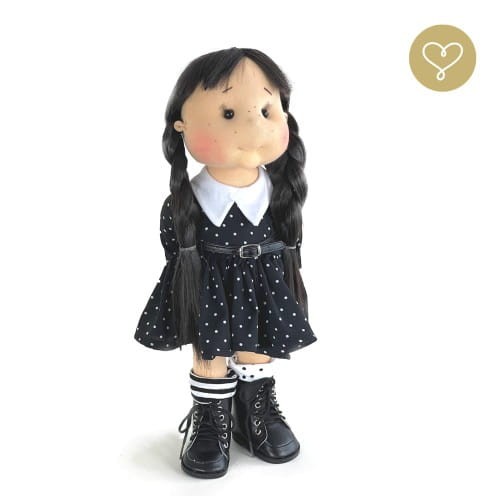 Lalka materiałowa Lullu Dolls z ruchomym szkieletem