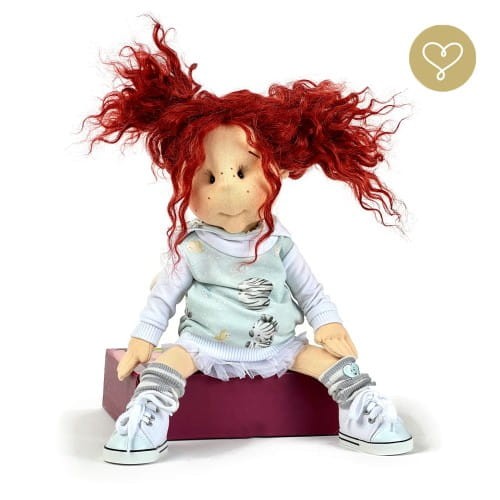 Ręcznie szyta lalka Lullu w ubranku z bawełny OEKO-TEX