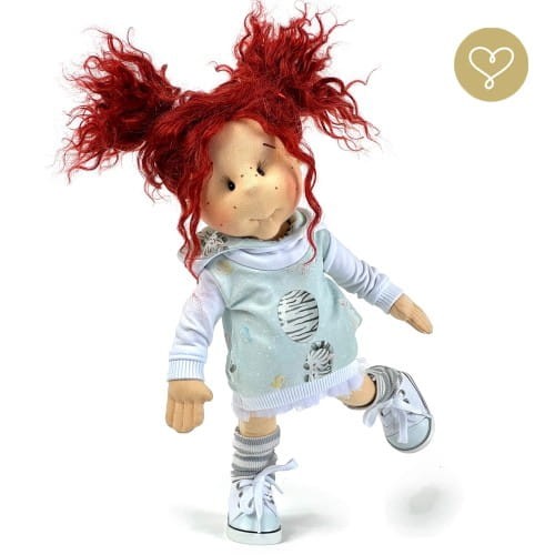 Szmaciana lalka dla dzieci Lullu Dolls z włosami z alpaki