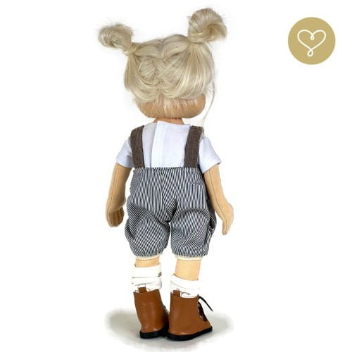 Naturalne włosy alpaki u lalki Janki