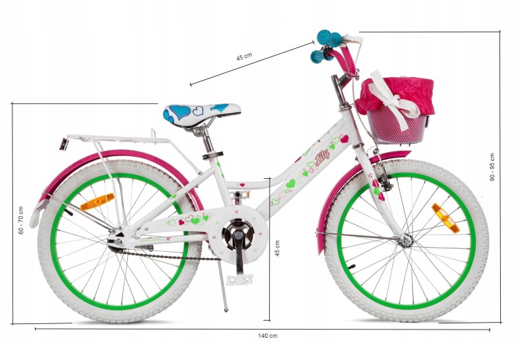 Rower dla dziecka BMX Lilly 20" biało-koralowy - PREZENT NA KOMUNIĘ