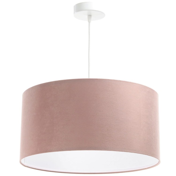Lampa wisząca z abażurem velvet w kolorze pudrowego różu do pokoju dziecka