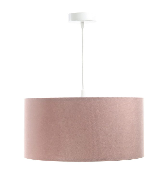 Lampa wisząca z abażurem velvet w kolorze pudrowego różu do pokoju dziecka