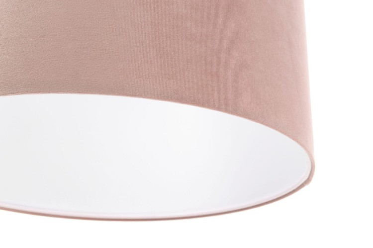Lampa wisząca z abażurem velvet w kolorze pudrowego różu do pokoju dziecka