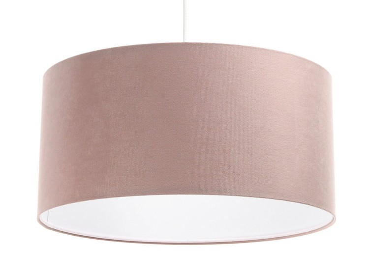 Lampa wisząca z abażurem velvet w kolorze pudrowego różu do pokoju dziecka