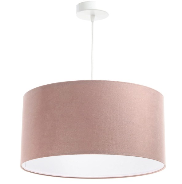 Lampa wisząca z abażurem velvet w kolorze pudrowego różu do pokoju dziecka