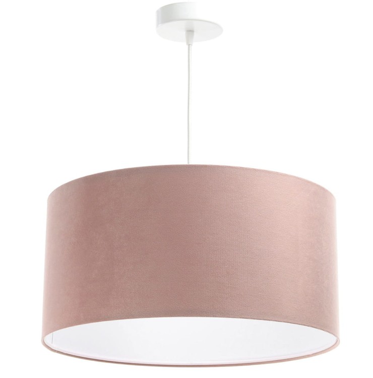 Lampa wisząca z abażurem velvet w kolorze pudrowego różu do pokoju dziecka