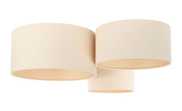 Lampa wisząca z trzema jutowymi abażurami w naturalnym stylu boho