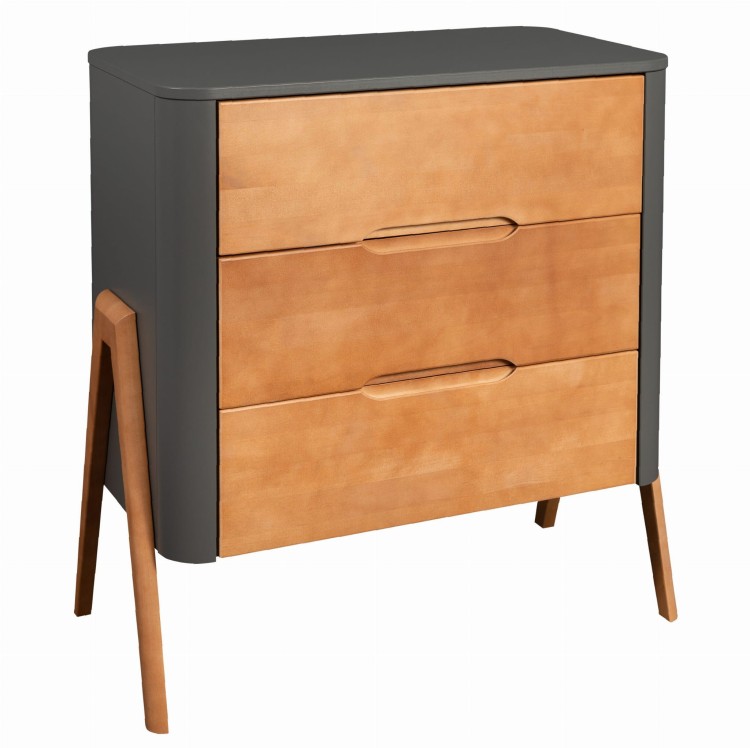 Drewniana komoda do pokoju dziecka Torsten Seal Grey + Teak