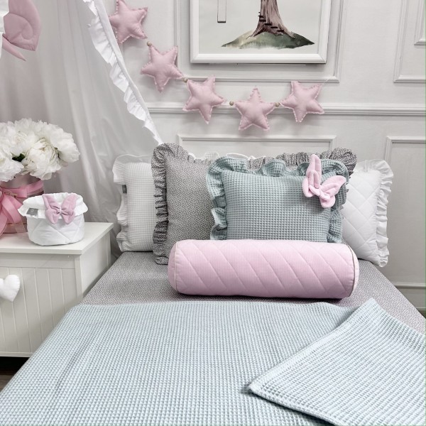 narzuta wafelkowa eukaliptus do łóżeczka