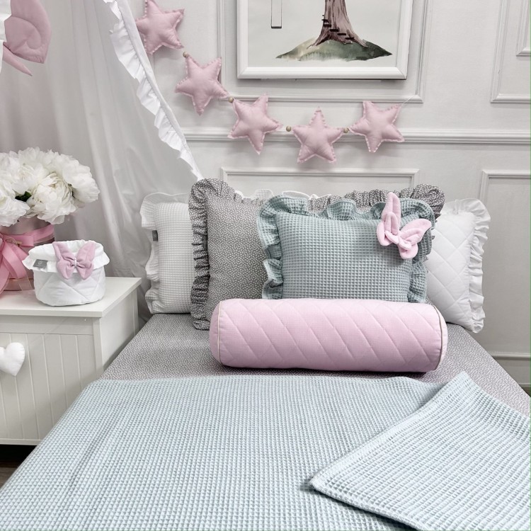 narzuta wafelkowa eukaliptus do łóżeczka