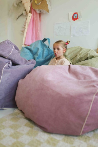 Sztruksowa pufa dla dzieci Cozy Pink L