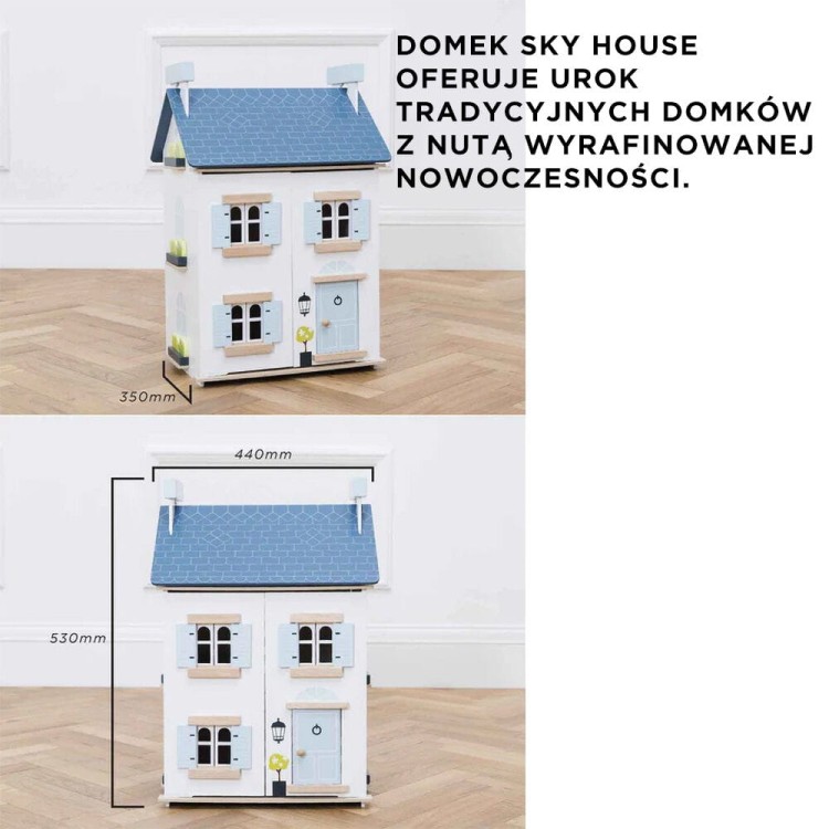 Domek Sky dla lalek z otwartą fasadą i poddaszem – Le Toy Van