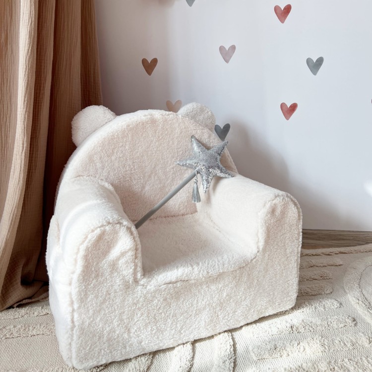 Fotel dla dziecka Boucle Ecru – przytulny fotelik od 9 miesięcy