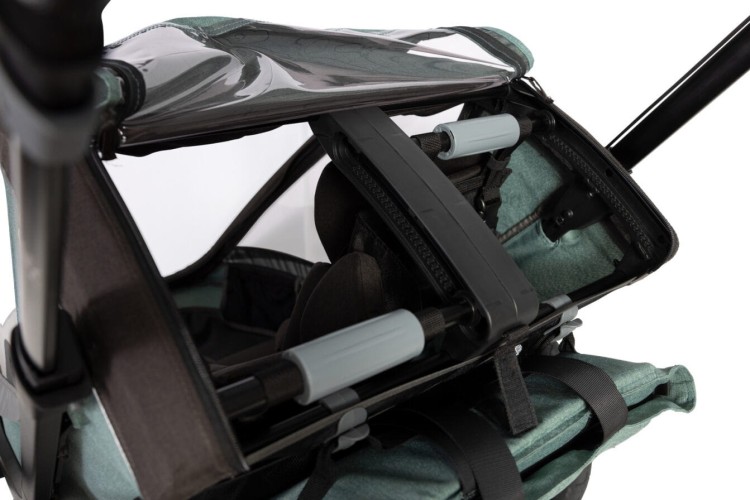 Hamax - Przyczepka rowerowa dla dzieci 3w1 COCOON, 2 osobowa - GREEN/BLACK