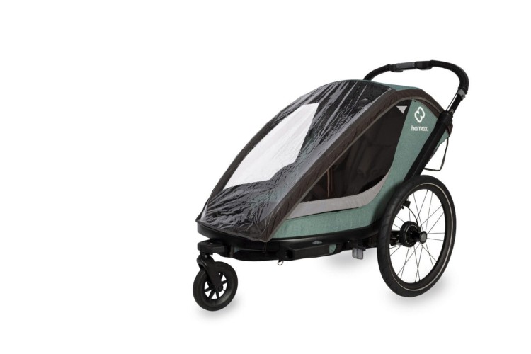 Hamax - Przyczepka rowerowa dla dzieci 3w1 COCOON, 2 osobowa - GREEN/BLACK