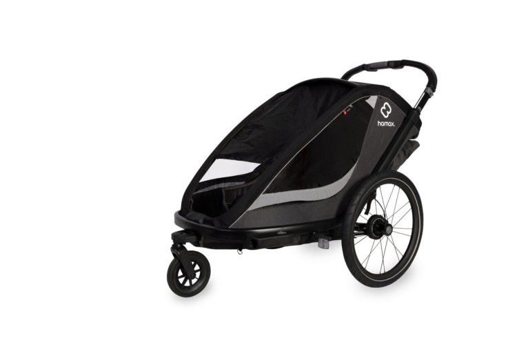 Hamax - Przyczepka rowerowa dla dzieci 3w1 COCOON, 2 osobowa - GREY/ BLACK