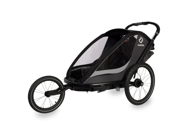 Hamax - Przyczepka rowerowa dla dzieci 3w1 COCOON, 2 osobowa - GREY/ BLACK