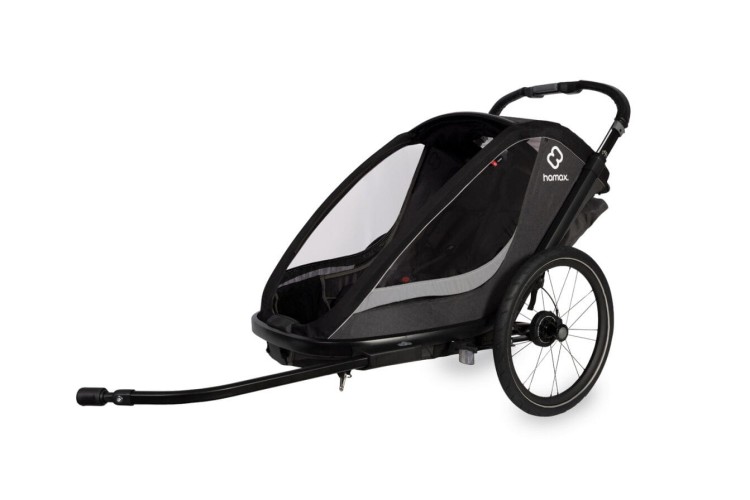 Hamax - Przyczepka rowerowa dla dzieci 3w1 COCOON, 2 osobowa - GREY/ BLACK