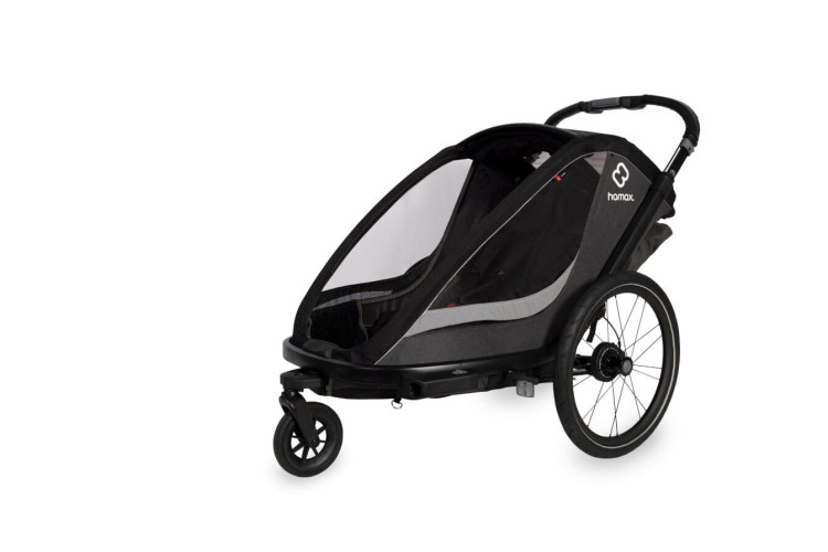 Hamax - Przyczepka rowerowa dla dzieci 3w1 COCOON, 2 osobowa - GREY/ BLACK