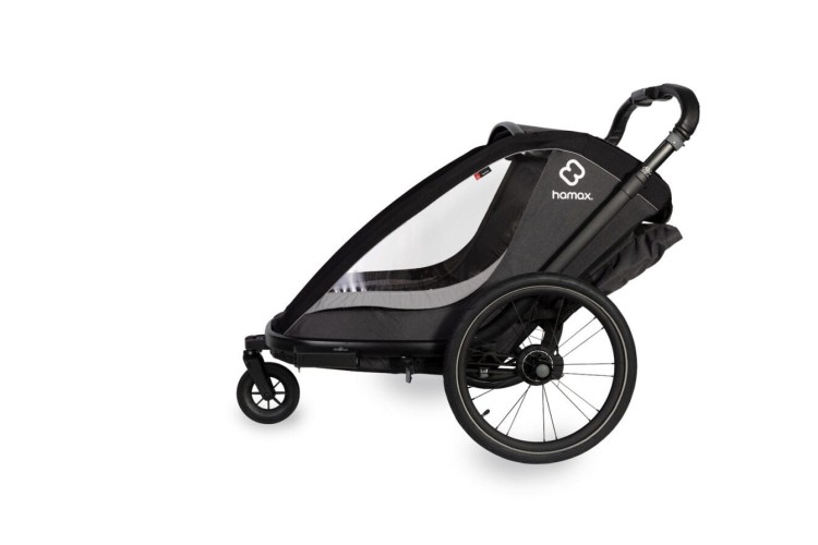 Hamax - Przyczepka rowerowa dla dzieci 3w1 COCOON, 2 osobowa - GREY/ BLACK