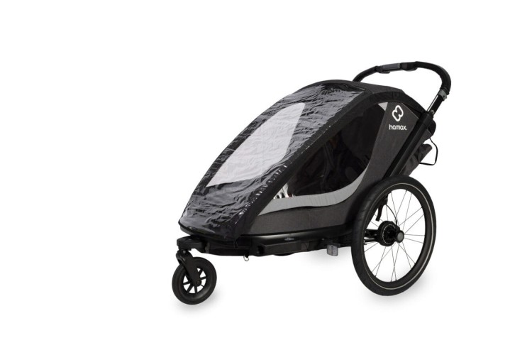 Hamax - Przyczepka rowerowa dla dzieci 3w1 COCOON, 2 osobowa - GREY/ BLACK
