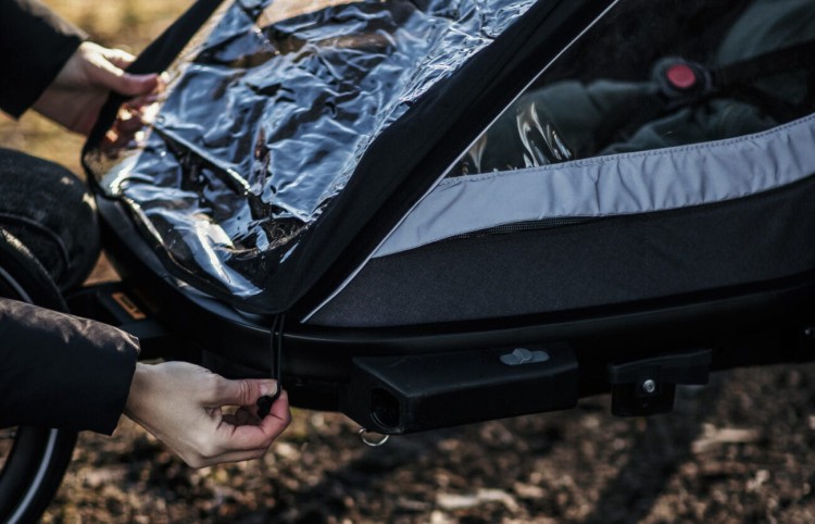 Hamax - Przyczepka rowerowa dla dzieci 3w1 COCOON, 2 osobowa - GREY/ BLACK