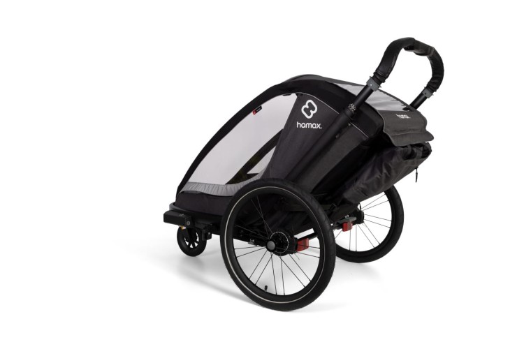 Hamax - Przyczepka rowerowa dla dziecka 3w1 COCOON ONE 1 osobowa- GREY/BLACK